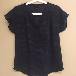Navy top with small red prints